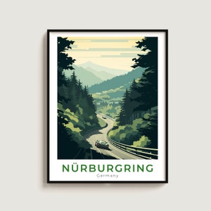 Nürburgring Travel Print Wall Art Gift Germany Travel Poster Gift Home Decor Lovers Wall Hanging
