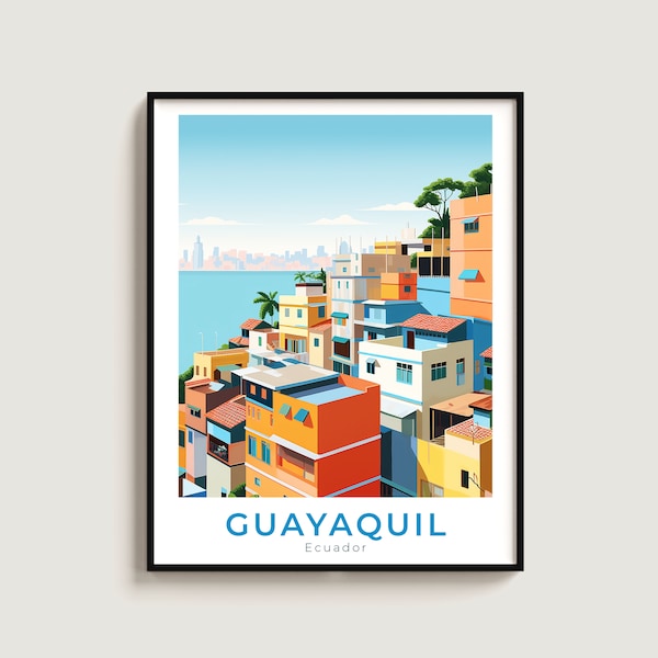 Guayaquil Travel Poster Wall Art Gift Ecuador Travel Print Gift Home Decor Lovers Wall Hanging