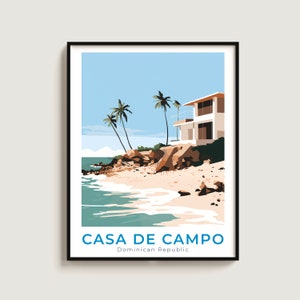 Casa de campo impressão de viagem arte de parede presente república dominicana cartaz de viagem presente decoração de casa amantes suspensão de parede