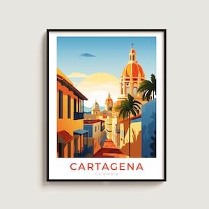 Cartagena Travel Poster Wall Art Gift Colombia Travel Print Gift Home Decor Lovers Wall Hanging