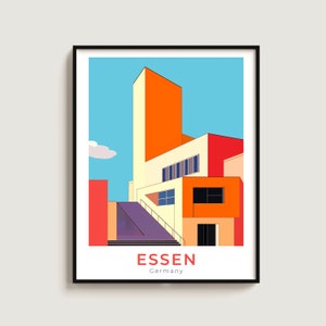 Essen Travel Poster Wall Art Gift Germany Travel Print Gift Home Decor Lovers Wall Hanging