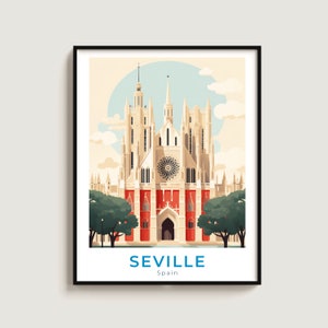 Seville Travel Poster Wall Art Gift Spain Travel Print Gift Home Decor Lovers Wall Hanging