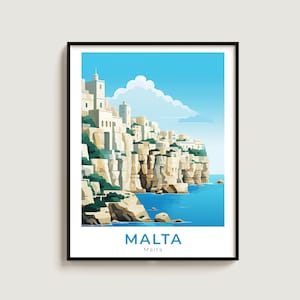 Malta Travel Poster Wall Art Gift Malta Travel Print Gift Home Decor Lovers Wall Hanging