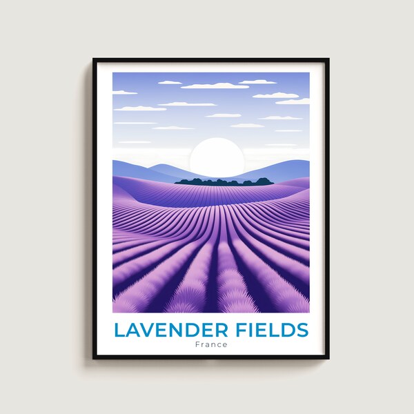 Lavender Fields Travel Print Wall Art Gift France Travel Poster Gift Home Decor Lovers Wall Hanging
