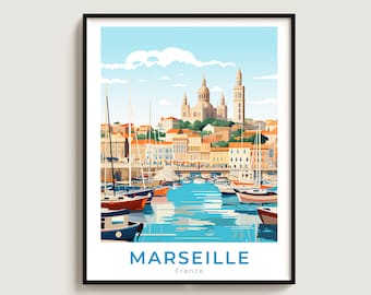 Marseille Travel Poster Wall Art Gift France Travel Print Gift Home Decor Lovers Wall Hanging
