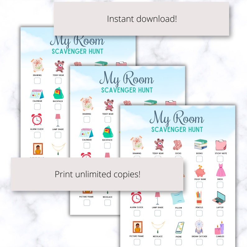 My Room Scavenger Hunt Printable PDF, Treasure Hunt Printable, Family ...