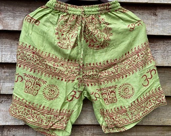 Leichte Shorts aus Baumwolle | Unisex dünne Hippie Sommer Strand Halfpant | Hergestellt in Nepal