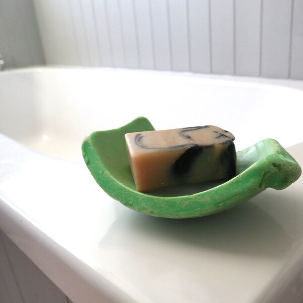 Unique Soap Dish in Green Sea Plastic Flotsam