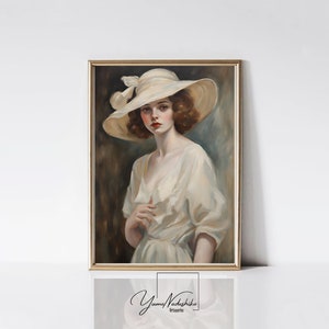 Woman Portrait Art | Vintage Wall Art | Oil Painting Art | Antique Wall Decor | Vintage Fashion Art | Digital DOWNLOAD | PRINTABLE Art