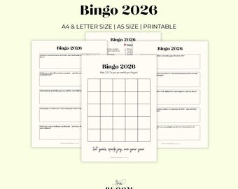 2026 Bingo Template, New Years Bingo Vision Board, Digital Download and Printable