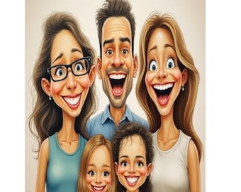 Retrato personalizado a partir de una foto, caricatura digital única (descarga digital)