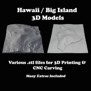 Hawaii / Big Island Topography: 3D digital (.stl) models Value Pack