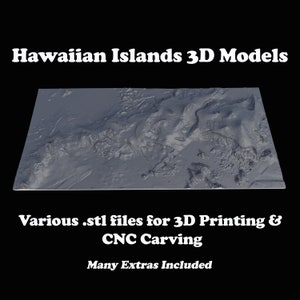 Topografía de las islas hawaianas: paquete económico de modelos 3D/digitales (.stl)