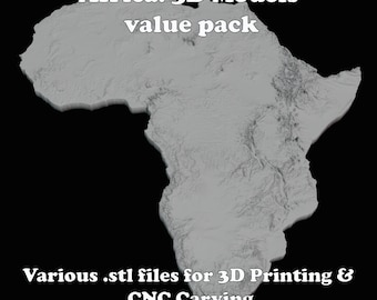 Africa Topography: 3D / Digital (.stl) models Value Pack