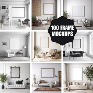 100 Frame Mockup Bundel, Frame Mockup, Muur Frame Mockup, Interieur Mockup, Gestylede Mockup, Print Mockup, Poster Mockup, Mock Up Frame