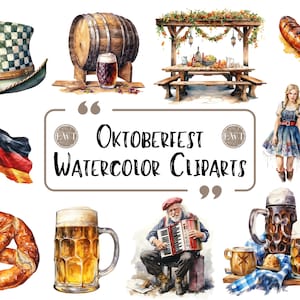 Oktoberfest Watercolor Clipart Oktoberfest Beer Stickers Nursery Wall Decor Beer Clip Art PNG Format Instant Download For Commercial Use
