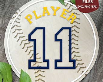 Baseball Last Name Sign, SVG/EPS Digital Download For Circut and Glowforge, Sports Nursery Decor, Door Sign for Kids Room