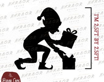 Elf Christmas Decor Silhouette, Outdoor Stencil Cut and Trace Elf