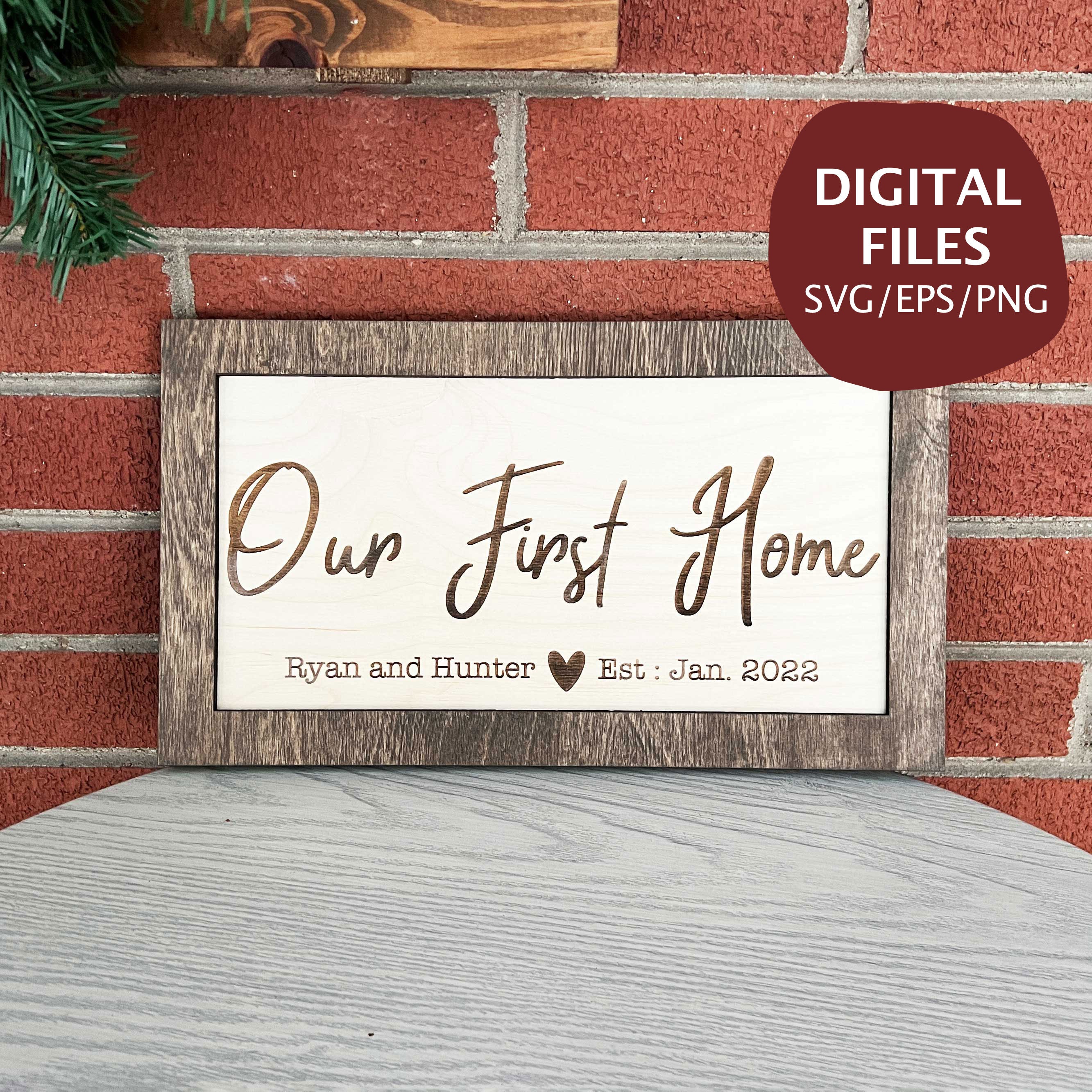 Our First Home Sign, SVG Glowforge Cut File, Housewarming Closing Gift ...