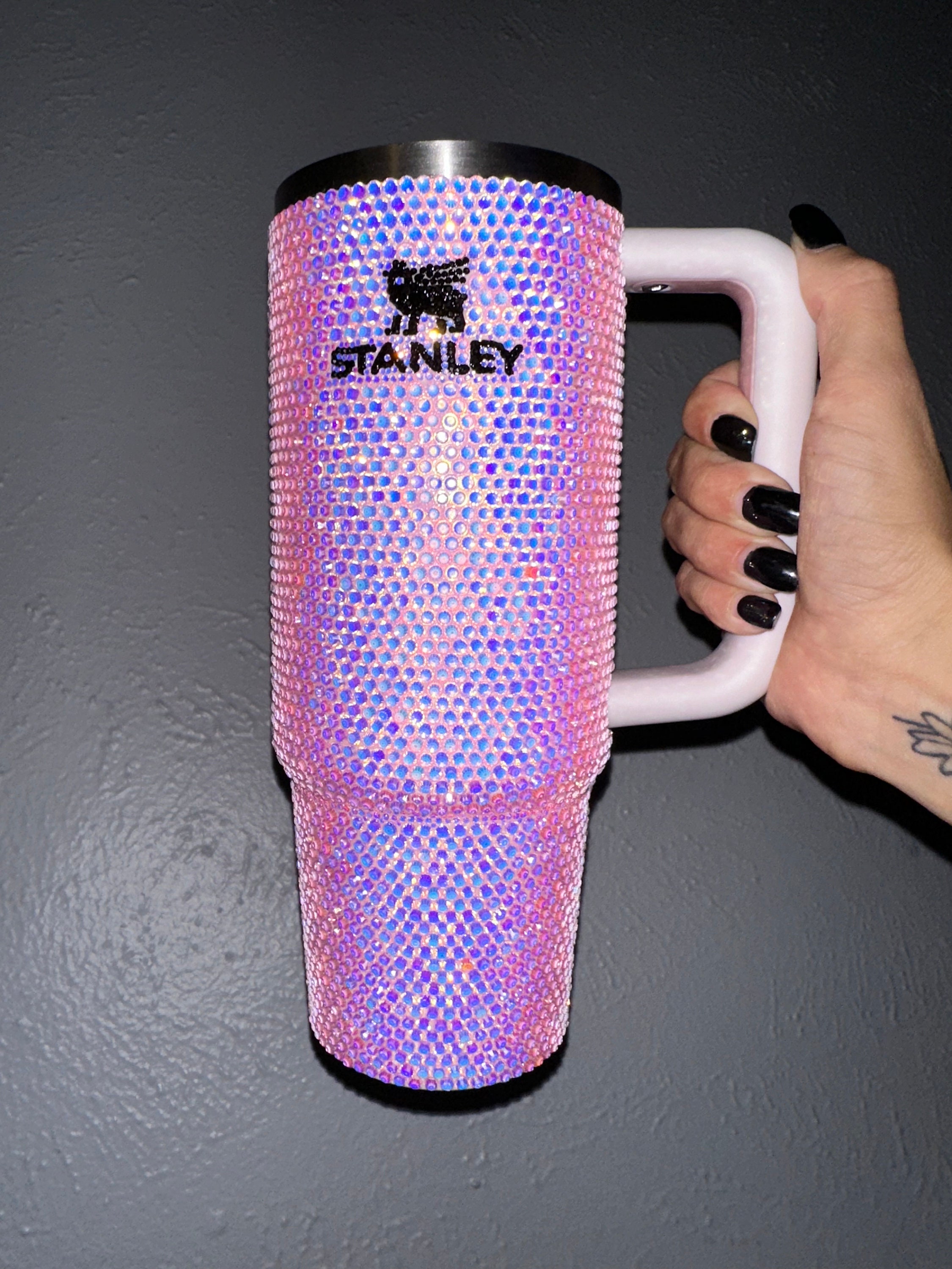 Bedazzled Stickers for Stanley Water Bottle Tumbler Cup,Bling Sticker  Accessories for Stanley Dupe with Handle 10Packs(Rose Red)