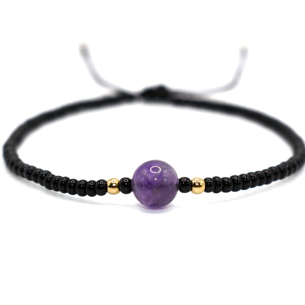 Amethyst Armband | Naturstein Armband | Handgemachtes Armband | Stilvolles Armband | Heilende Energien Armband | Perlen Armband