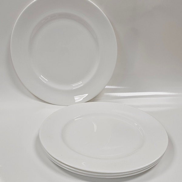 4x White Fine Bone China made in England Dinner Plates 27 cm or 10.5 inches