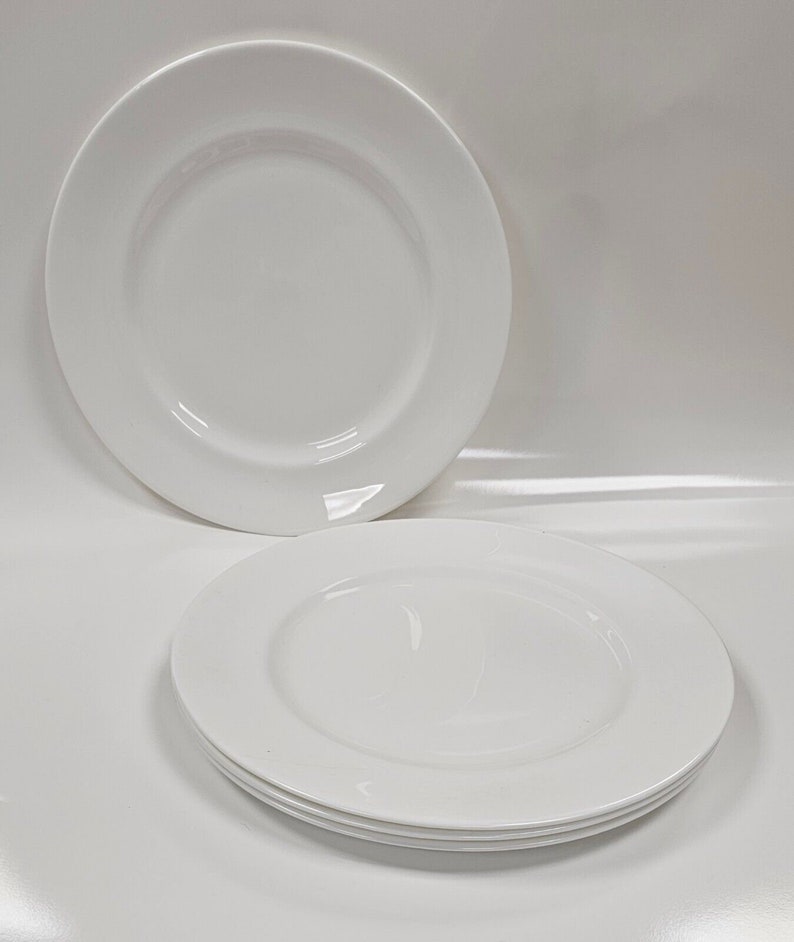 4x White Fine Bone China made in England Dinner Plates 27 cm or 10.5 inches image 1