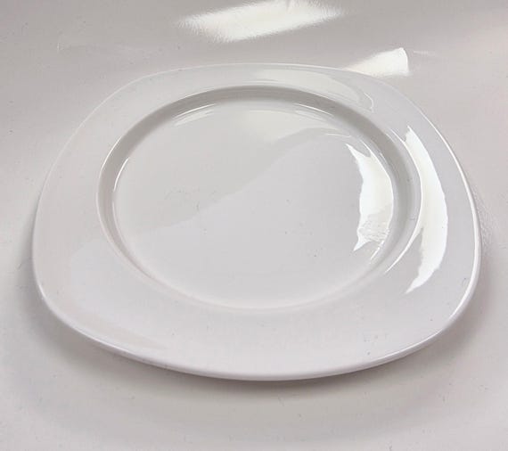 1 Weißer Fine Bone China Quadratischer Beilagenteller 19 cm oder 7,5 zoll