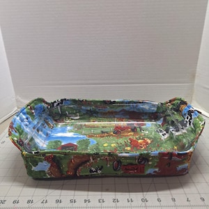 Red Farmall Tractor Country Farm Scene Insulated Casserole Cozy with Handle Tabs 9x13 - 100% Cotton #3