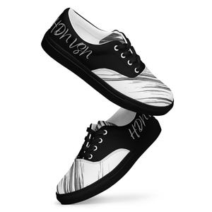 HDN VSN Men&#39;s Lace-Up Printed Canvas Shoes | Trendy Streetwear Sneakers