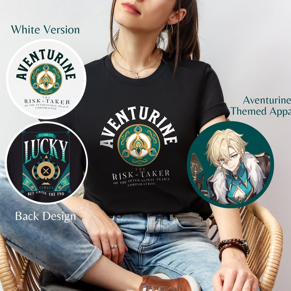 Aventurine Themed Unisex T-Shirt, Honkai Star Rail Tshirt, HSR, Anime Tshirts, Otaku T-Shirts, Penacony, Apparel, Gift for Star Rail Fan