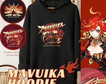 Mavuika Themed Hoodie, Unisex Genshin Hoodies, Pyro Archon Natlan Apparel, Genshinimpact Merch, Vintage Anime Hoody, Anime Otaku Hoodies