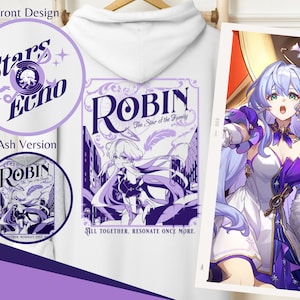 Robin Themed Hoodie, Honkai Star Rail Apparel Hoodies, Vintage Anime Hoodie, Penacony, Otaku Hoodies, Kawaii, HSR Hoody, Merch, Gift, Women