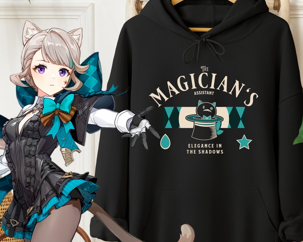 Lynette Themed Hoodie, Genshin Impact Apparel, Hoody, Vintage Anime Hoodies, Otaku Hoodie, Gift For Genshin Player, Fontaine Trendy Fashion