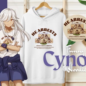 Cyno Themed Funny Hoodie, Genshin Hooded Sweatshirt, Genshinimpact Hoody Cute Anime Hoodies, Genshin Fan Merch, Gift, Sumeru