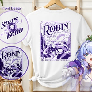 Robin Themed T-shirt, HSR, Honkai Star Rail, Vintage Modern Anime T-Shirts, Otaku Tshirts, Tshirt, Anime Apparel, HSR Merch, Apparel, Gift