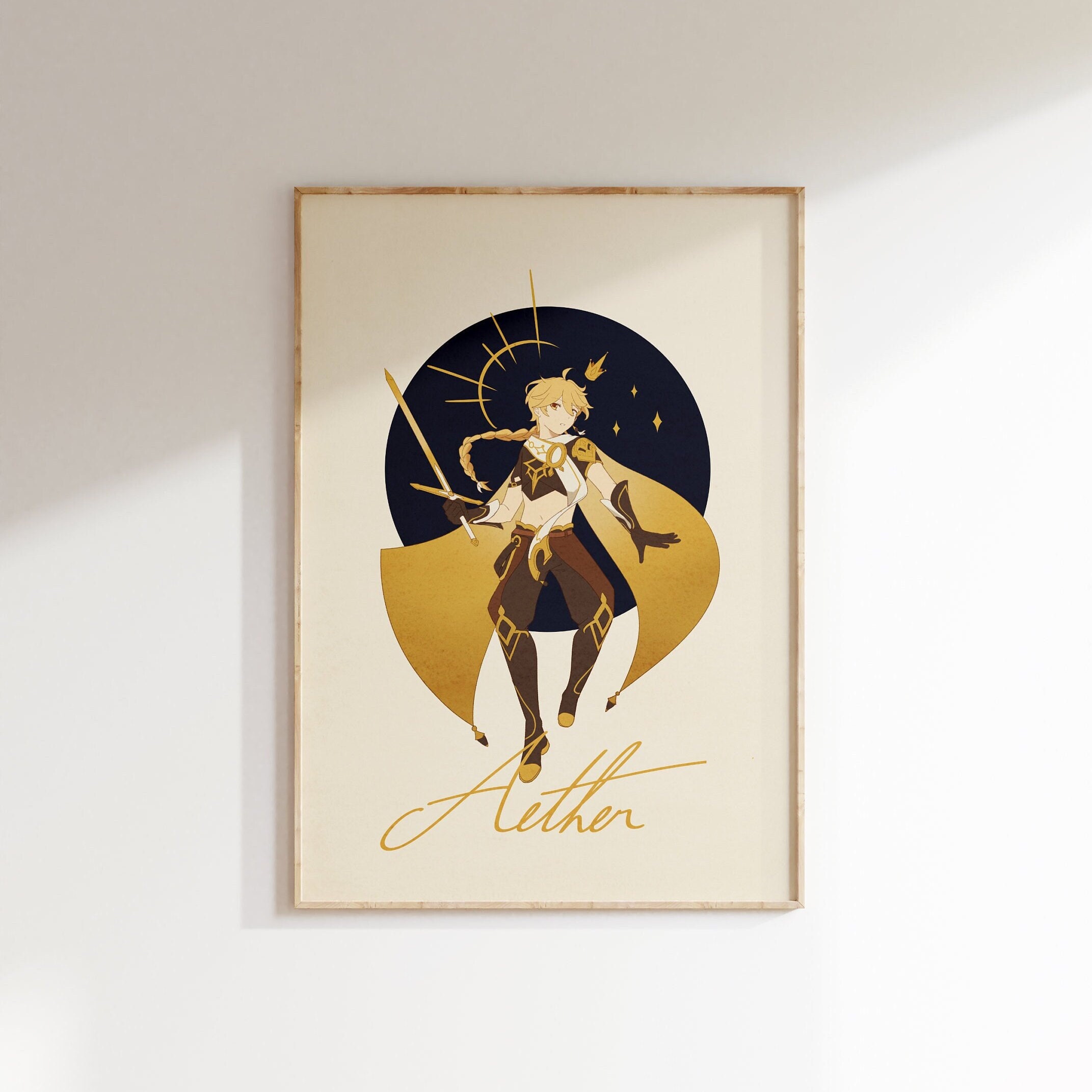 Aether Themed Genshin Impact 'prince' Printable Wall Art, Digital ...