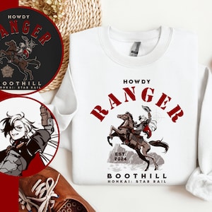 Boothill Themed Sweatshirt, Honkai Star Rail Sweater, HSR Apparel, Western Anime Apparel, Otaku Crewneck Unisex Sweatshirt, Starrail Gift