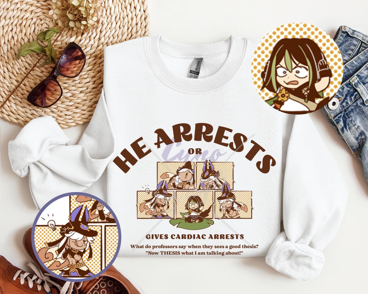 Grappig sweatshirt met Cyno-thema, Genshin Impact-trui, kawaii eenvoudige anime-kleding, Genshinimpact-fanmerchandise, cadeau, Sumeru