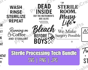 SPD Tech File Bundle – Sterile Processing Tech SVG, SPD Technician Cricut File, Medical Sterile Tech Clipart for Shirts, Gifts & Decals
