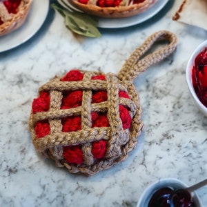 Crochet Cherry Pie Air Pod Pro Case Buds Pouch Air Pod Case Foodie Ornament Earbuds Pouch Airpod Pro Case Coin Holder Purse Wallet