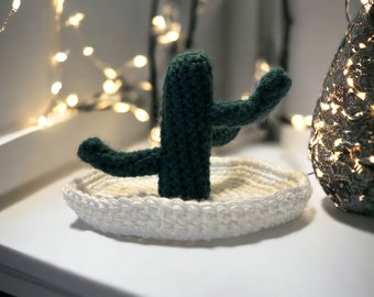 Cactus Ring Holder Cactus Trinket Dish Cute Crochet Trinket Dish Cactus Jewelry Dish Cute Trinket Dish