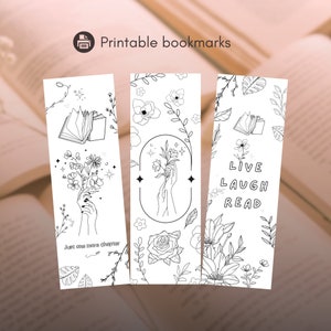 Adult Coloring Printable Bookmark, Bookmarks to Color, Diy Bookmark ...