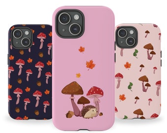 Autumn Mushroom Phone case, aesthetic forest iphone cover for iPhone 15 14 13 12 11, samsung galaxy S23 S22