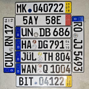 GERMANY LICENSE PLATES! Your Choice ~ Real European German Plates ~ Great Collectible Gift For Dad ~ Mancave Garage Workshop Decoration