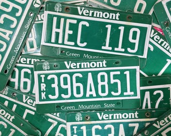 VERMONT License Plate - Free USA Shipping - 1 w/ Random Letters & Numbers - The Green Mountain State
