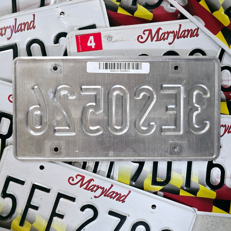 MARYLAND LICENSE PLATE ~ 1 Real Used Plate W/ Random Letters & Numbers ...