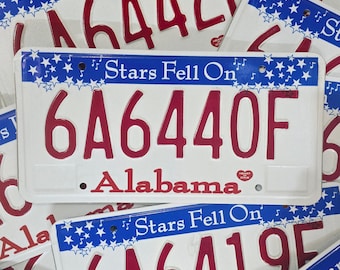 ALABAMA License Plate - Free Shipping in USA - 1 w/ Random Letters & Numbers (Stars Fell On Alabama / Heart Of Dixie)