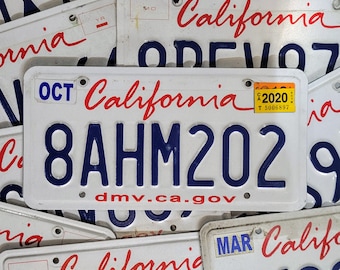 CALIFORNIA License Plate - Free Shipping in USA - 1 w/ Random Letters & Numbers