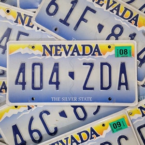 Nevada License Plate - Free Shipping in USA - 1 w/ Random Letters & Numbers (Silver State)
